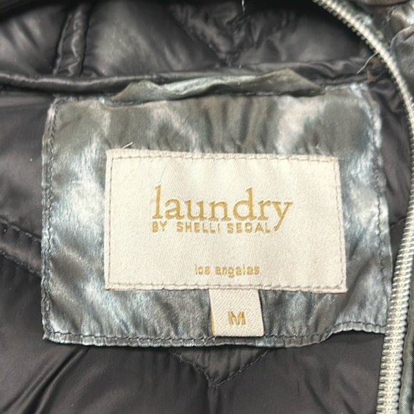 Laundry by Shelli Segal  Down Packable Puffer Coat jacket hooded size M, EUC - Picture 2 of 9
